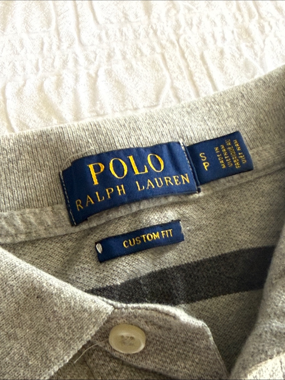 Polo by Ralph Lauren Gray and Dark Gray Striped Polo Shirt - Picture 2 of 4